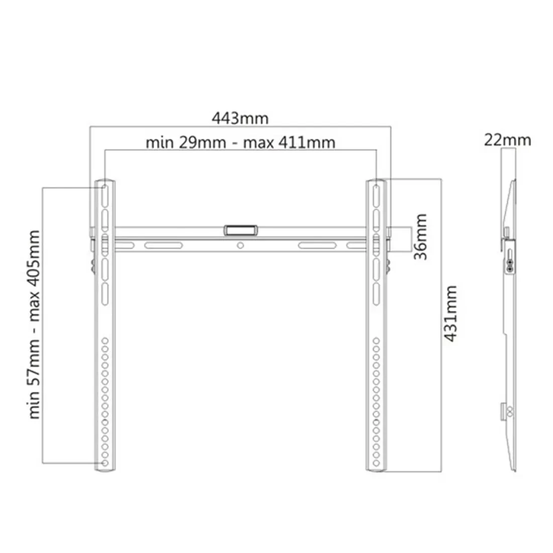 Кронштейн Brateck LP43-44 для ТВ и мониторов, 32"-55" (LP43-44) - 00-00002406
