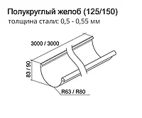 Желоб полукруглый 125 мм, 3 м1