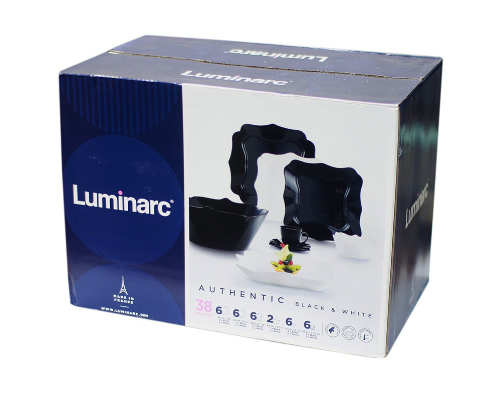 Столовый сервиз Luminarc Authentic Black & White 38 предметов (P4677)