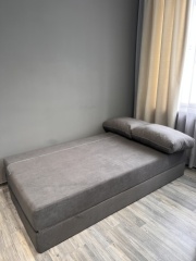 PRESTIGE MEBEL бескаркасный диван Престиж, обивка ткань, 80х220х120 см, серый1