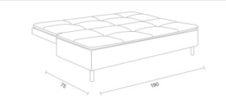 Divan.kz диван прямой прямой, обивка велюр, 80х190х75 см, коричневый2