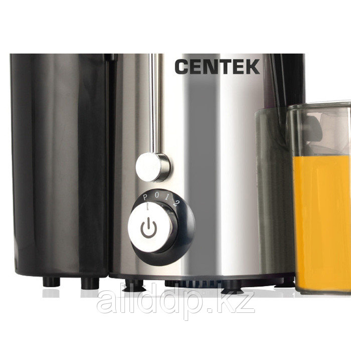 Соковыжималка Centek CT-1209, 600 Вт, 2 скорости+puls, серебристая