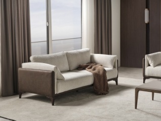 ONSS Furniture диван прямой LARA ДИВАН, обивка комбинированная, 70х215х80 см, бежевый, темно-коричневый5