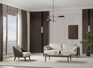 ONSS Furniture диван прямой LARA ДИВАН, обивка комбинированная, 70х215х80 см, бежевый, темно-коричневый2