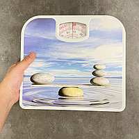 Механические напольные весы до 120 кг Health scale принт камни2