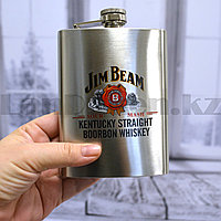 Мужской набор Jim Beam (фляга 240 мл (8oz) 4 рюмки воронка) в подарочной коробке 9002