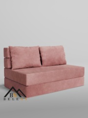 Beless бескаркасный диван Transformer/Lux, обивка велюр, 40х140х80 см, розовый