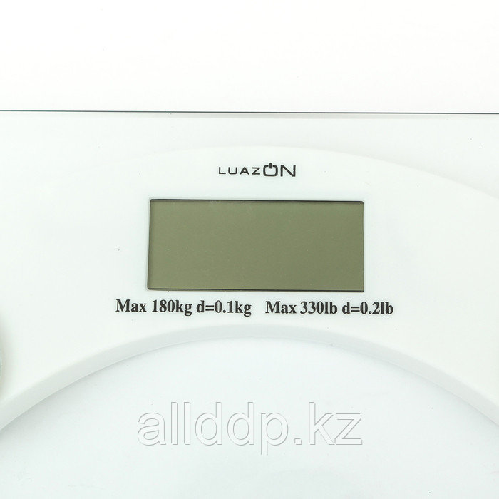 Весы напольные LuazON LVE-003, электронные, до 180 кг, 1хCR2032, стекло, белые