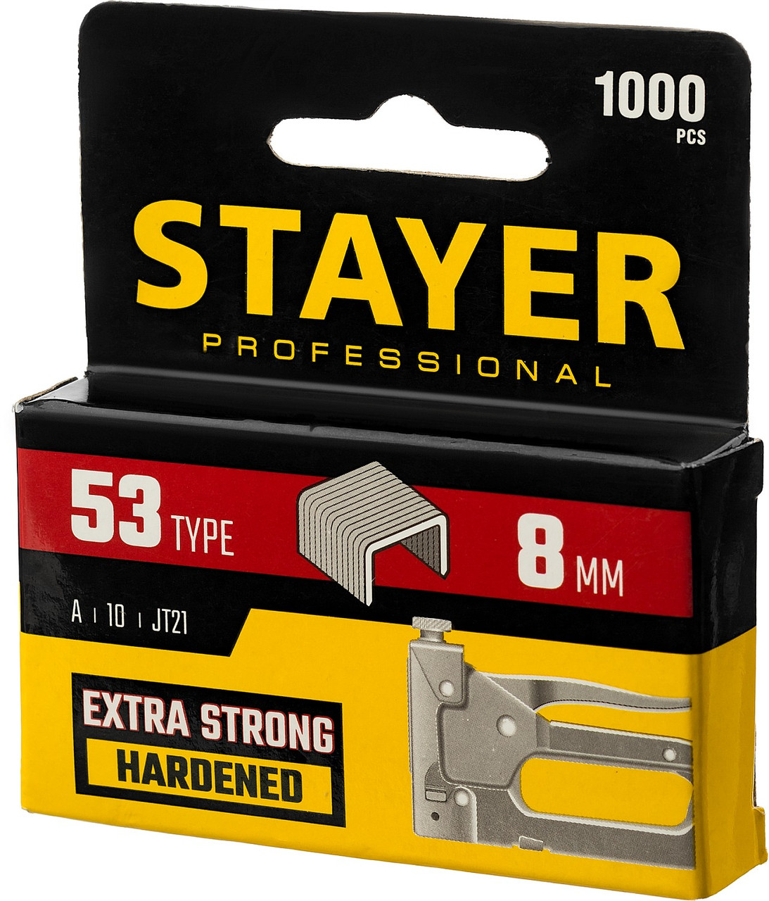STAYER скобы тип 53 (A / 10 / JT21), 8 мм, 1000 шт., закаленные, особотвердые, скобы для степлера тонкие