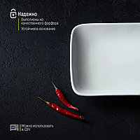 Блюдо прямоугольное Доляна White Label, 24,5×15,5 см, фарфор, цвет белый3