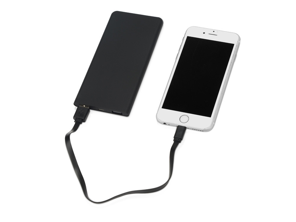 Портативное зарядное устройство с синей подсветкой логотипа Faros, soft-touch, 4000 mAh