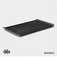 Блюдо для подачи Magistro Black style, 33,5×20,5 см, фарфор, чёрное1