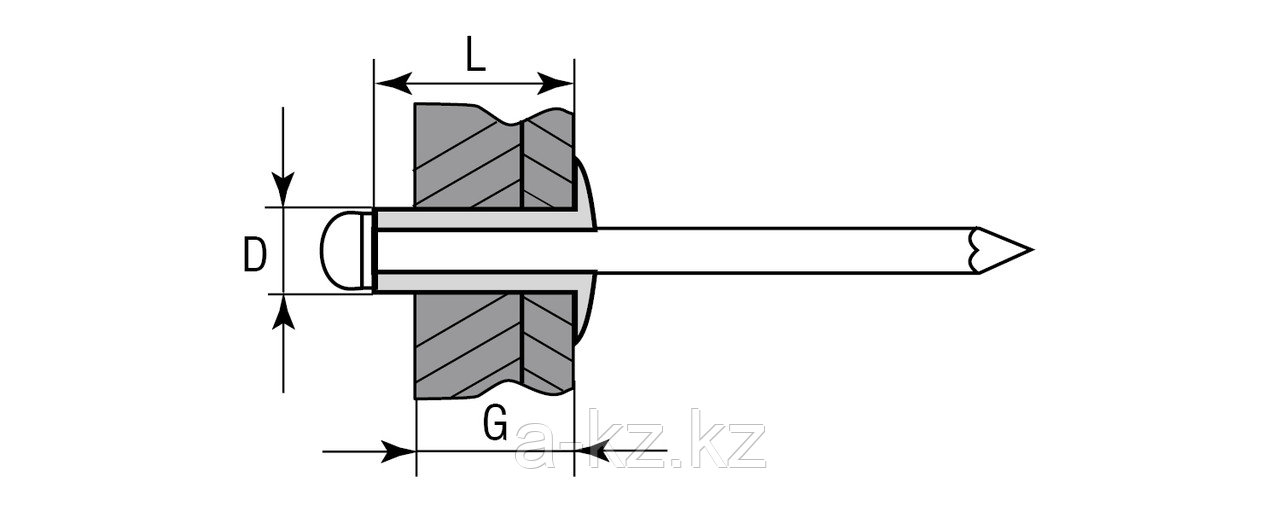 KRAFTOOL Alu (Al5052), 6.4 x 18 мм, 250 шт, алюминиевые заклепки (311701-64-18)