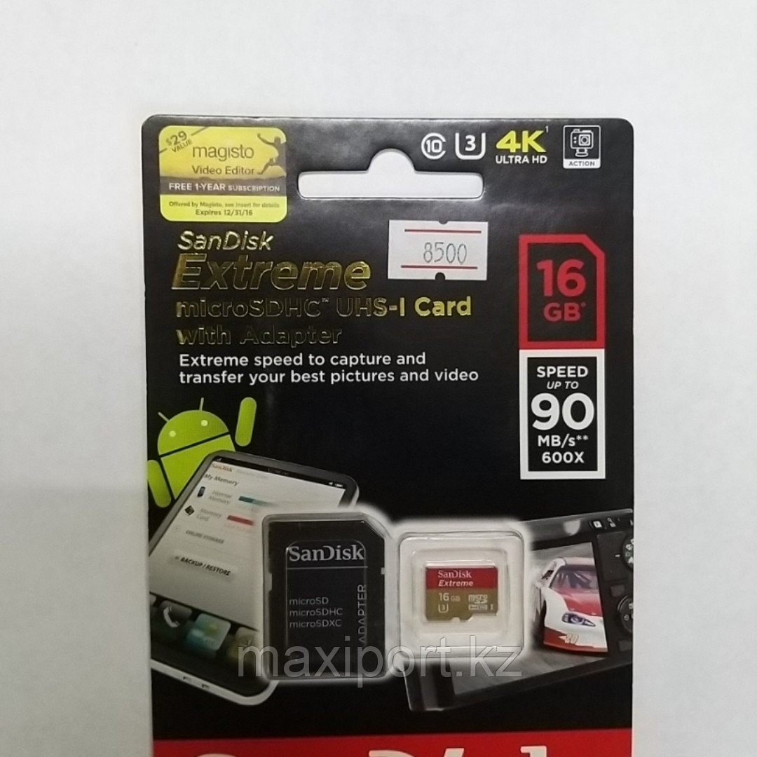 Micro SDHC Sandisk Extreme 16GB UHS-I U3 90MB/S