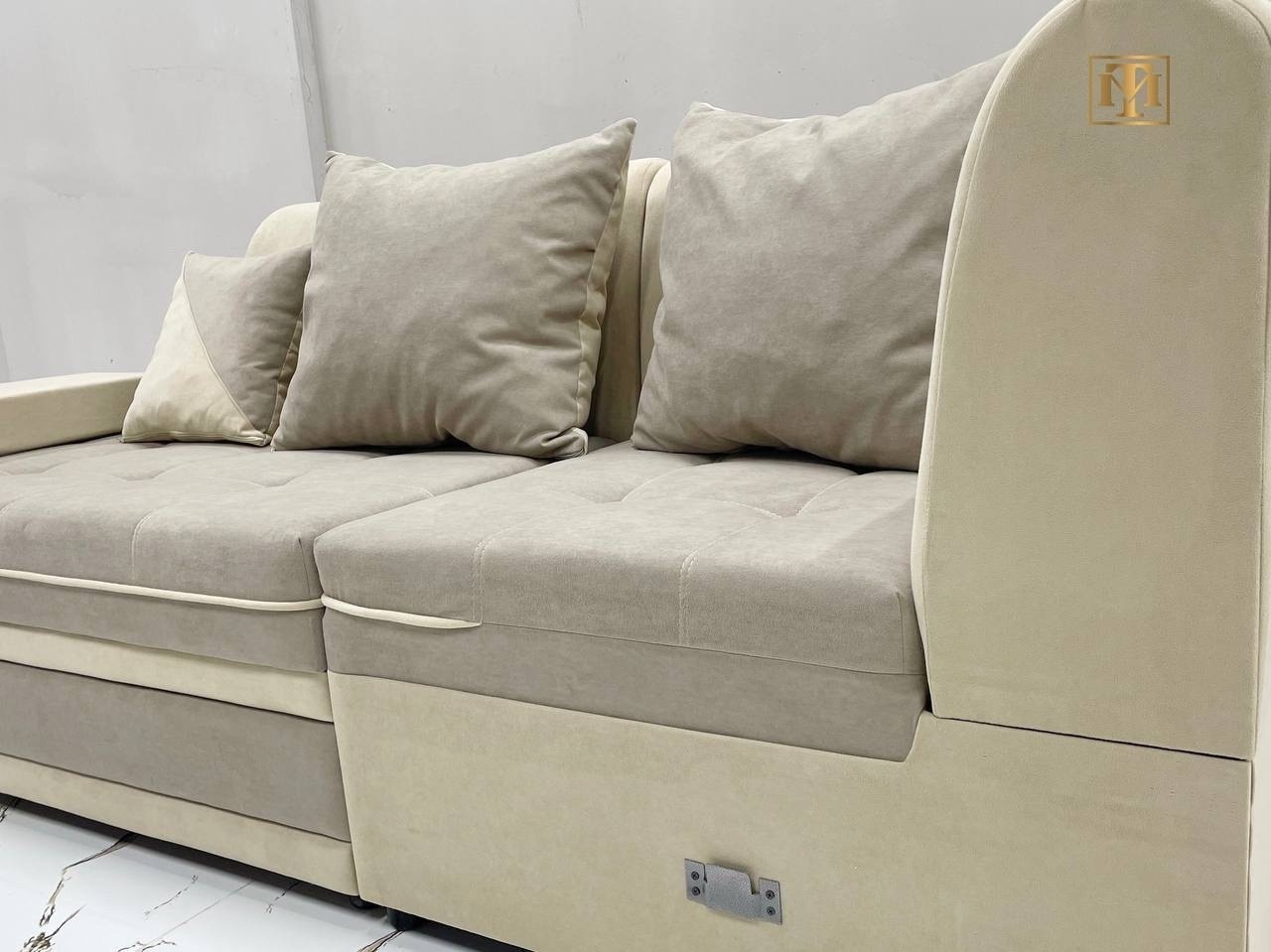 TM Lux диван модульный 581517962, обивка ткань, 80х200х250 см, бежевый, коричневый