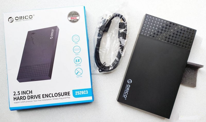 Чехол/кейс для жесткого диска HDD 2.5", Type-C, USB3.1, Gen1, модель Orico 2526C3