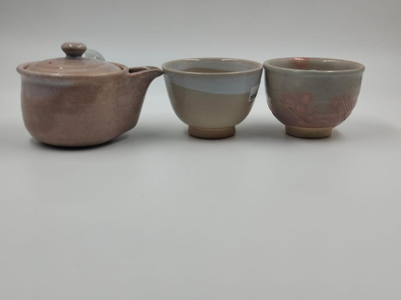 Чайник с ручкой, чашки, японская керамика