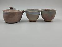 Чайник с ручкой, чашки, японская керамика1