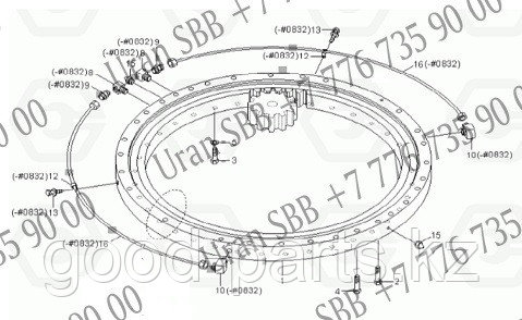 Опорно-поворотный круг Hyundai R220LC, 81Q6-01050.