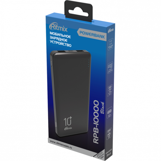Зарядное устройство Power bank Ritmix RPB-10000 (Black)