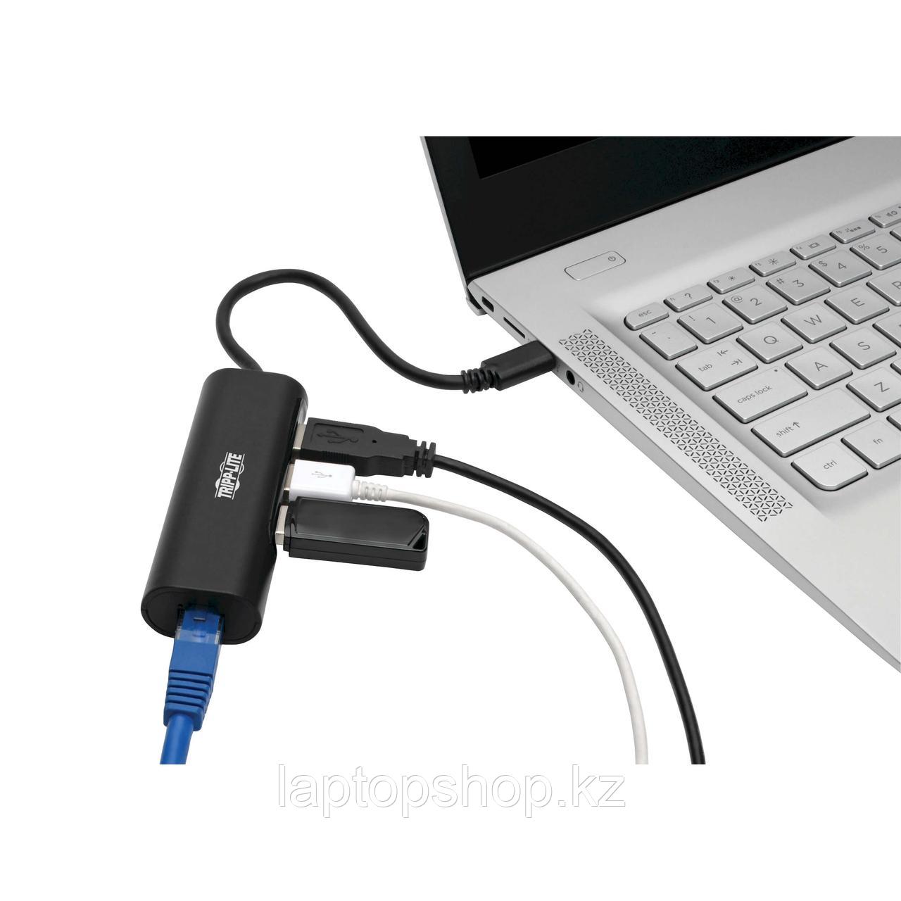 Адаптер (расширитель портов) TrippLite 3-Port USB-C Hub with LAN Port (U460-003-3A1GB)