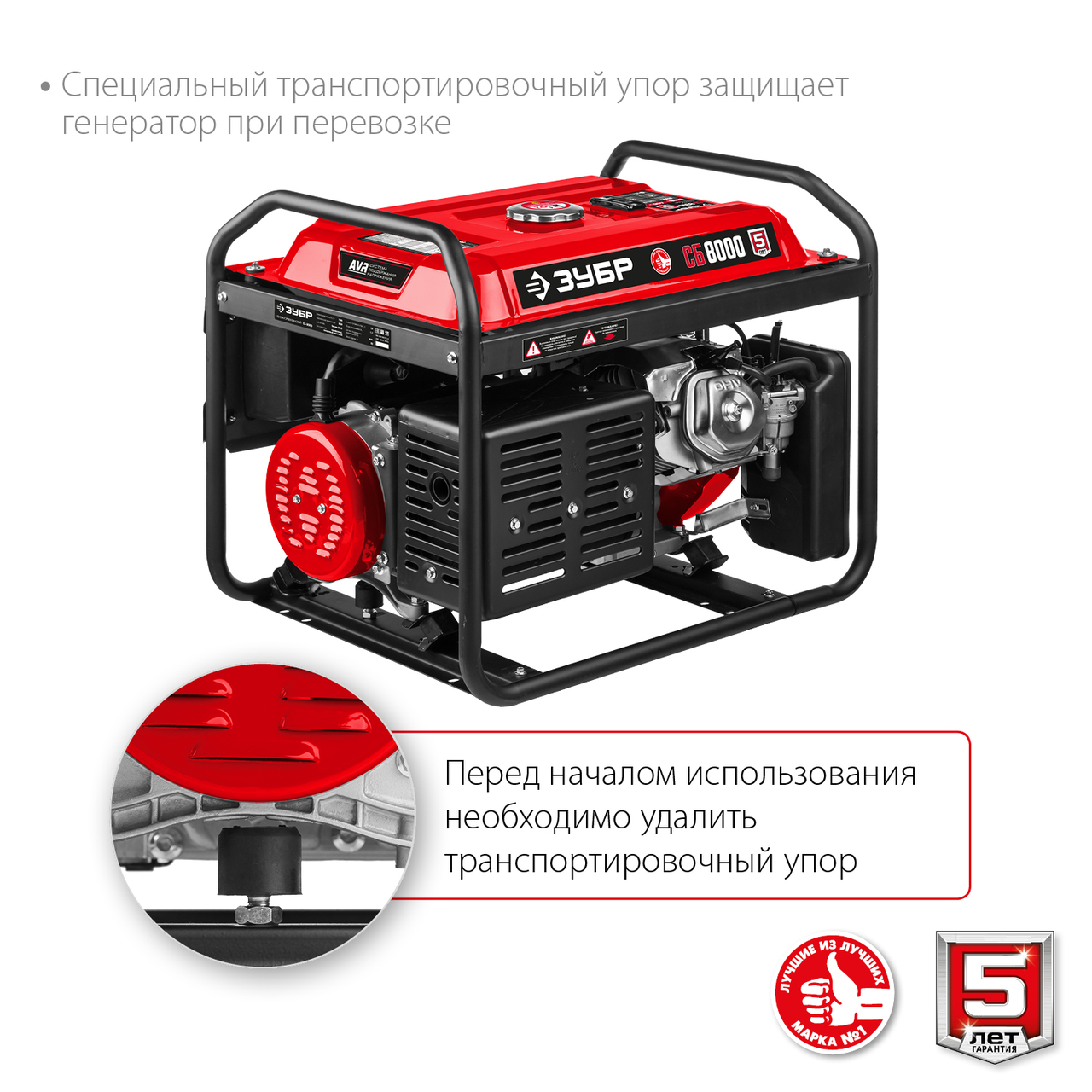 Бензиновый генератор ЗУБР, 8 кВт, серия "Мастер" (СБ-8000)