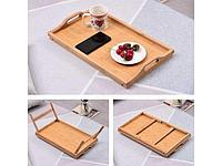 Поднос-столик бамбуковый с ручками, прямоугольный, 50,5х30 см, BAMBOO, PERFECTO LINEA (Размер: 50,5х30х6.5 см)2