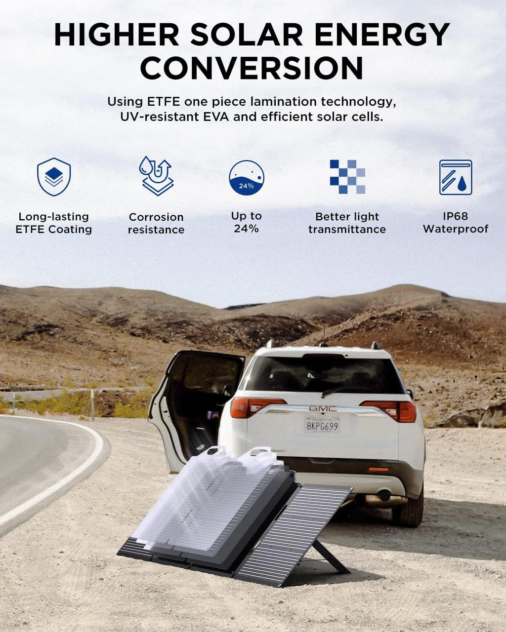 Складная солнечная панель BigBlue SolarPowa 200 с подставкой (Мощность: 200 Вт, IP68, разъем: MC4)