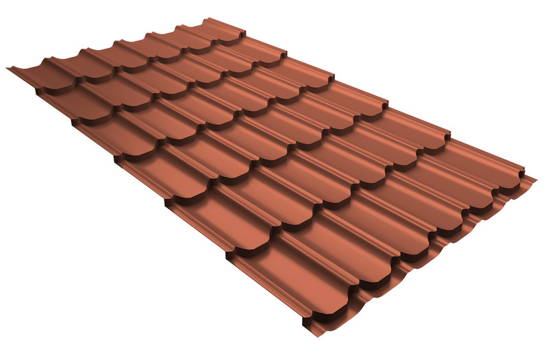 Металлочерепица 1.19х0.85-6.5 м, s= 0.45 мм, марка: Кредо, покрытие: Safari Brown