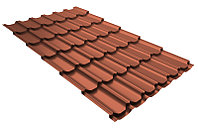 Металлочерепица 1.19х0.85-6.5 м, s= 0.45 мм, марка: Кредо, покрытие: Safari Brown