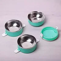 Термос многоярусный для домашних обедов Lunch Box Smile KM-212x (Голубой / 2 секции)2