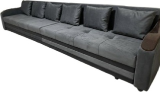 ZereHome диван прямой 678, обивка велюр, 85х400х130 см, серый1