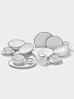 Блюдо овальное Blue Lagoon Magistro 31 см 30.5,х22.7×2.3, белое, синий4