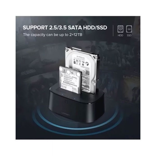 Док-станция USB 3.0 для HDD 3.5''/2.5'' SATA , до 12Tb CM198 (50857) UGREEN
