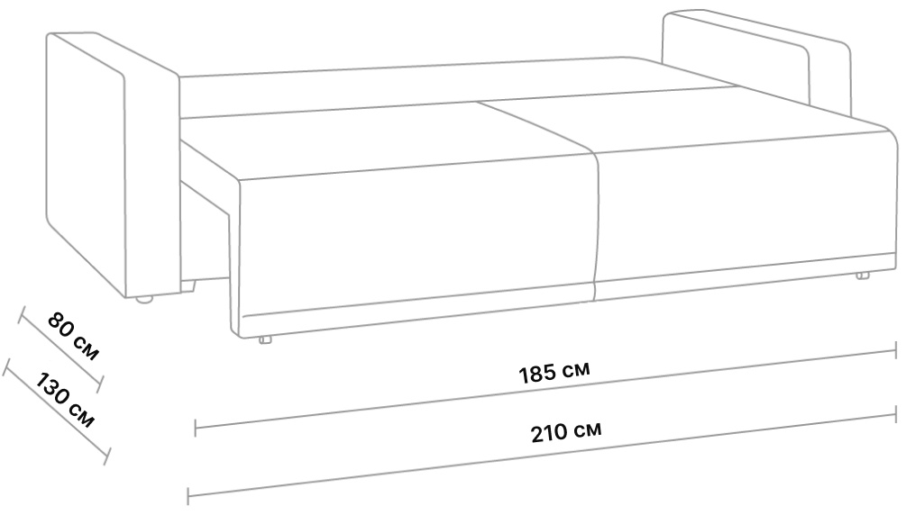 Mebel.qazaqstan диван прямой Diban , обивка ткань, 70х210х80 см, черный, серый