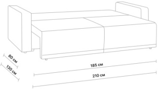 Mebel.qazaqstan диван прямой Diban , обивка ткань, 70х210х80 см, черный, серый3