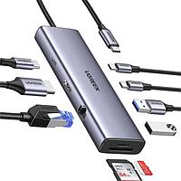 Разветвитель портов Ugreen CM498 3 x USB-A,Type-C, HDMI, VGA,SD, microSD, LAN 15600