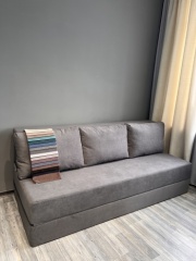 PRESTIGE MEBEL бескаркасный диван Престиж, обивка ткань, 80х220х120 см, серый