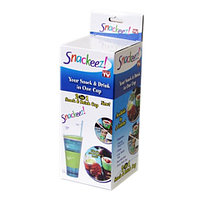 Стакан-непроливайка c контейнером для закусок Snackeez 2 в 1 (Розовый)3