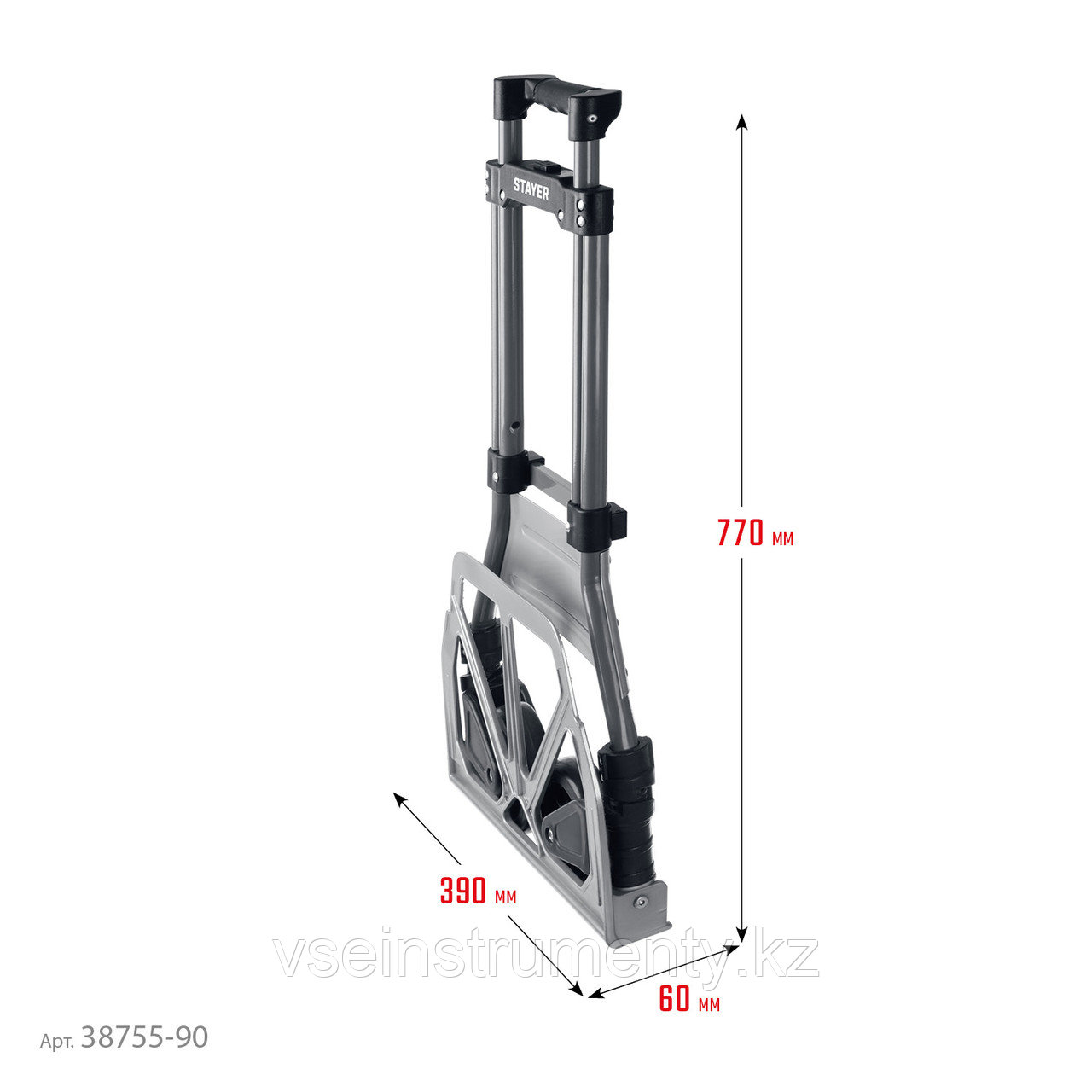 STAYER PROTruck, до 90кг, каркас из стали, платформа из алюминия, платформа 39х28см, колеса d13см, вес 4кг,