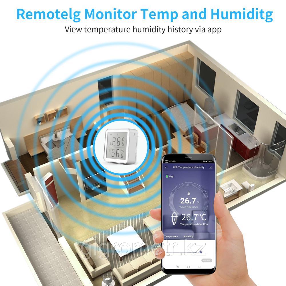 Wi-Fi Датчик температуры и влажности Tuya Smart, (онлайн Гигрометр-Термометр)