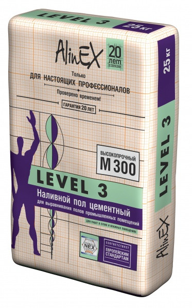 Наливной пол цементный "LEVEL 3" 25 кг