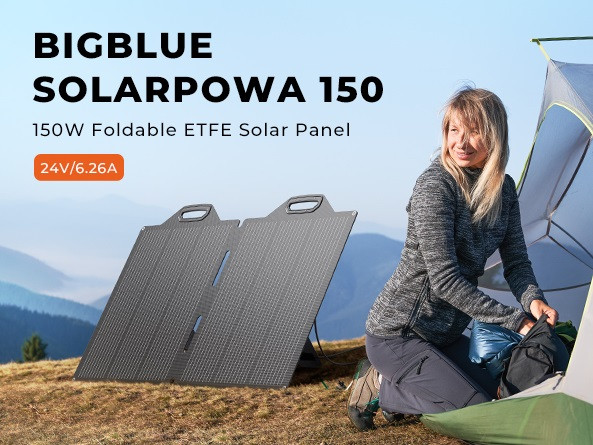 Складная солнечная панель BigBlue SolarPowa 150 с подставкой (Мощность: 150 Вт, IP68, разъем: MC4)