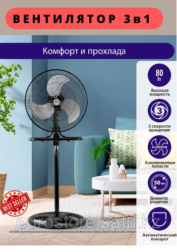Вентилятор 3в1/Вентилятор напольный,настенный,настольный