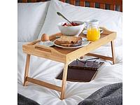Поднос-столик бамбуковый с ручками, прямоугольный, 50,5х30 см, BAMBOO, PERFECTO LINEA (Размер: 50,5х30х6.5 см)1