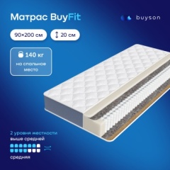 Матрас buyson BuyFit, независимые пружины, 90x200 см