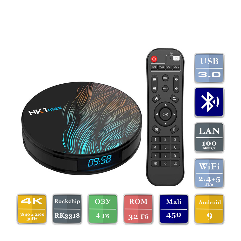 TV Box HK1 Max 4Gb/32GB Android 9.0 Смарт приставка
