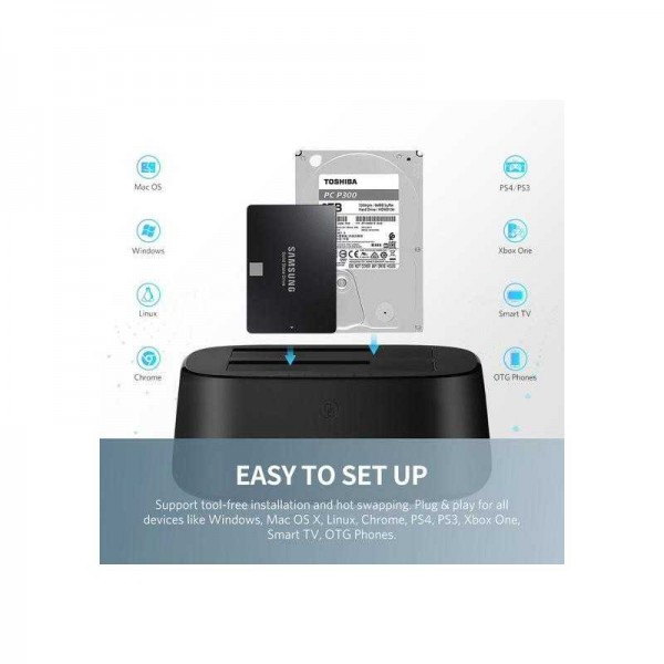 Док-станция USB 3.0 для HDD 3.5''/2.5'' SATA , до 12Tb CM198 (50857) UGREEN