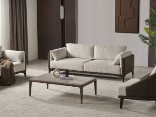 ONSS Furniture диван прямой LARA ДИВАН, обивка комбинированная, 70х215х80 см, бежевый, темно-коричневый6