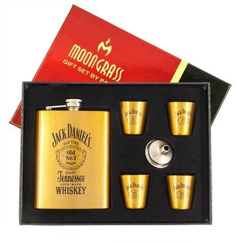 Набор подарочный для виски с фляжкой и стопками «Whiskey Brands» (Jim Beam)